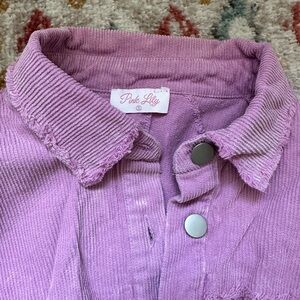 Pink Lily Womens Corduroy Shacket
